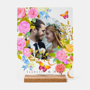 Romantic Blooming Garden Photo Lilac Acrylic Sign