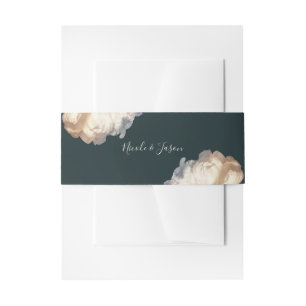 Romantic Blooms Elegant Floral Wedding Invitation Belly Band