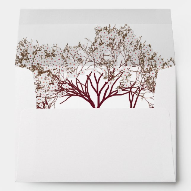 Romantic Blossoming Tree Wedding Envelope (Back (Bottom))