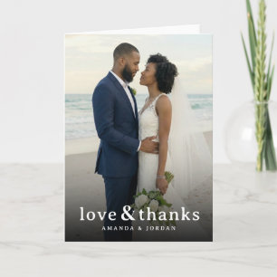 Romantic Blue Beach Photo Thank You Card