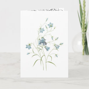 romantic blue blossoms water colour card