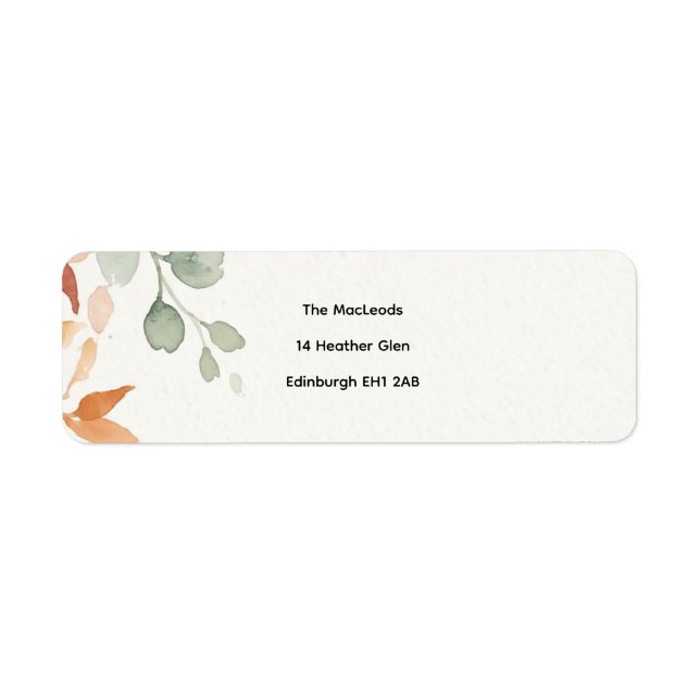 Romantic Blue Botanical Address (Front)