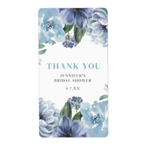 Romantic Blue Floral Bridal Shower Party Favour