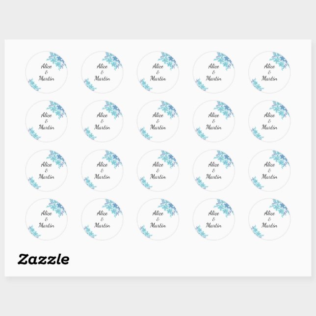 Romantic blue floral sticker (Sheet)