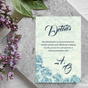 Romantic Blue Floral Wedding enclosure card