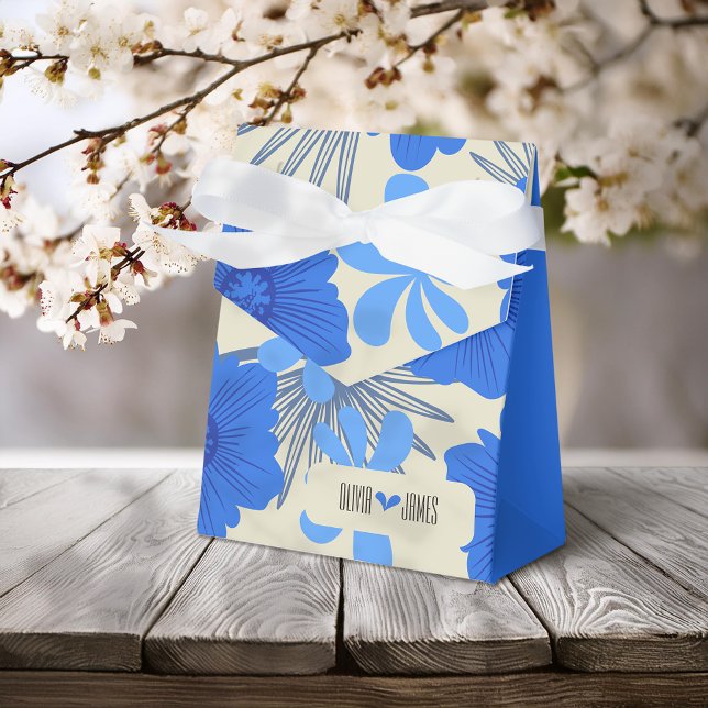 Romantic Blue Floral Wedding Favour Box (Creator Uploaded)