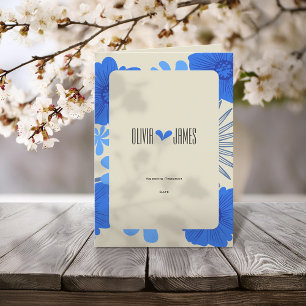Romantic Blue Floral Wedding Programme