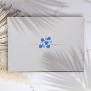 Romantic Blue Floral Wedding Stickers