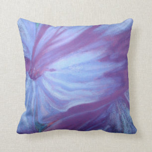 Romantic blue florals throw pillow