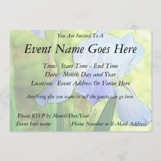Romantic Blue Irises Invitation