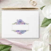 Romantic Blue Lilac Hydrangea Flowers Invitation