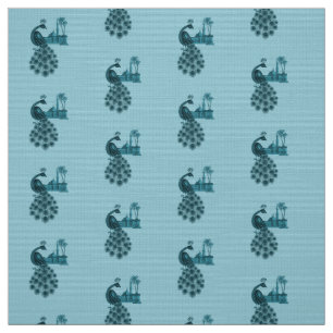 Romantic Blue Peacock Fabric