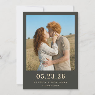 Romantic Blue Photo Save The Date