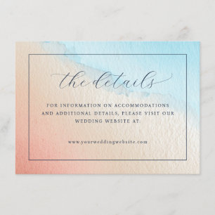 Romantic Blue Pink Watercolor Enclosure Card