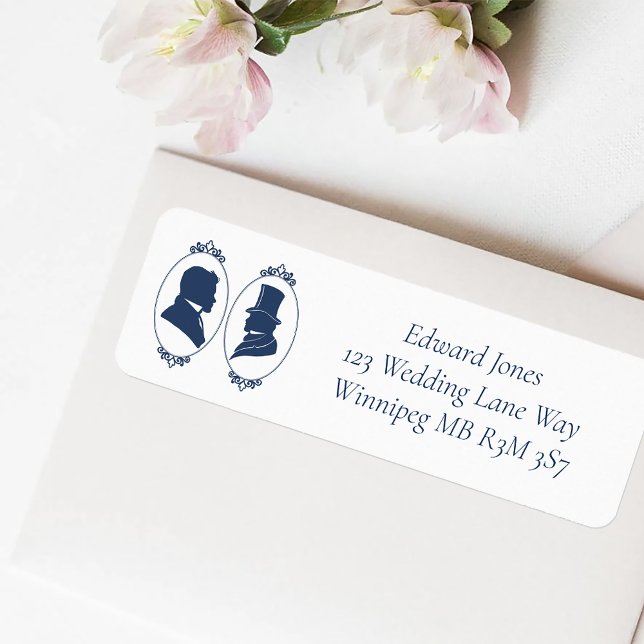 Romantic Blue Regency Gay Botanical Silhouette  (Creator Uploaded)