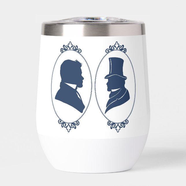 Romantic Blue Regency Gay Botanical Silhouette  (Front)