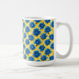 Romantic Blue Roses Modern Flower 🌹 Coffee Mug