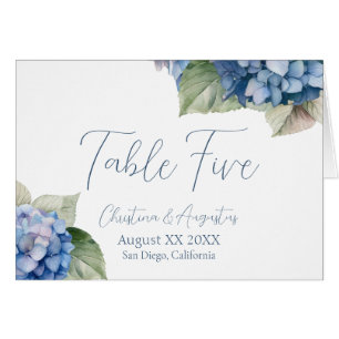 Romantic Blue Watercolor Hydrangea Flowers