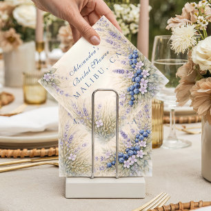 Romantic Blueberry Floral Wreath Bridal Shower Napkin