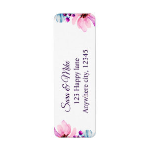 Romantic Blush & Blue floral Wedding Invitation