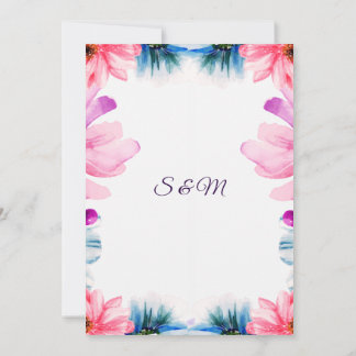 Romantic Blush & Blue Wedding Invitation 