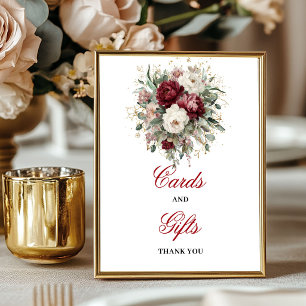 Romantic Blush Burgundy Cards and Gifts Sign