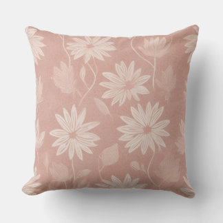 Romantic Blush Daisy Garden Cushion