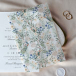 Romantic Blush flowers peacock greenery beautiful Vellum Invitations<br><div class="desc">This Vellum Overlay is printed on translucent vellum paper and can be combined with any other printed card - *These cards are sold separately* Please contact us if you require any help with matching the VELLUM PAPER with a collection The colour shown in this preview or mockup may not accurately...</div>