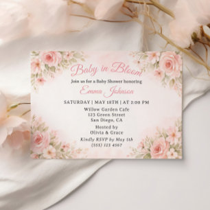 Romantic Blush Garden Baby in Bloom Invite
