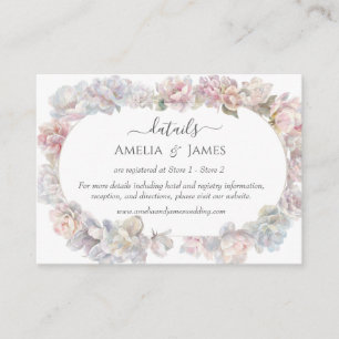 Romantic Blush Peony Floral Wedding Enclosure Card