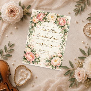 Romantic Blush Peony Wedding Invitation