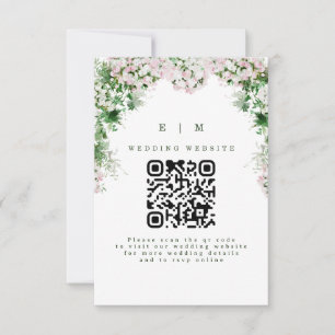 Romantic Blush Pink Floral Arch Garden Wedding RSVP Card