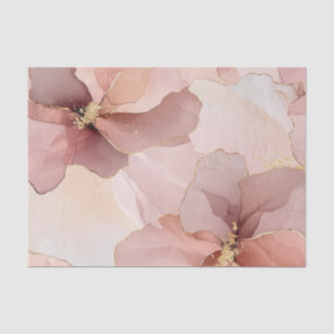 Romantic Blush Pink Gold Floral Bridal Shower Tissue Paper
