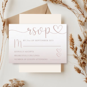 Romantic Blush Pink Gradient Wedding RSVP Card
