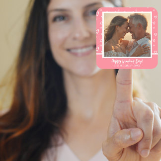 Romantic Blush Pink Heart Photo Square Sticker