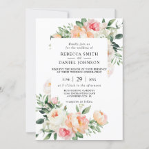 Romantic Blush Pink Peonies Floral Country Wedding
