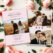 Romantic Blush Pink Photo Wedding