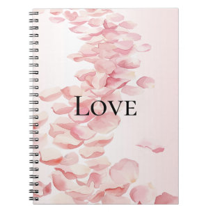 Romantic Blush Pink Rose Petals Notebook