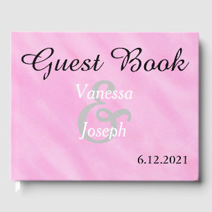 Romantic Blush Pink Watercolor Wedding Guest Book
