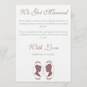 Romantic Blush Regency Lesbian Bridgerton Wedding Invitation