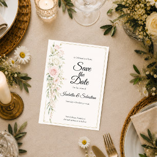 Romantic Blush Rose Elegance Wedding Save The Date