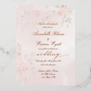 Romantic Blush Roses Garden 1 With Rose Gold