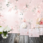 Romantic Blush Secret Garden Pink Roses Wedding 2 Wrapping Paper Sheet<br><div class="desc">An elegant blush pink watercolor painted wrapping paper sheet trio to match the wedding invitation,  Romantic Blush Pink Secret Garden Roses Wedding invitation,  featuring a dreamy blush dappled sunlit garden.</div>