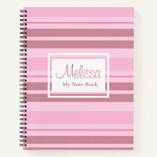 Romantic Blush Soft Monochromatic Pink Stripes Notebook