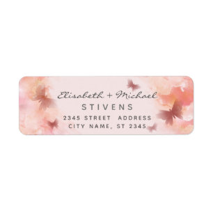 Romantic blush watercolor butterfly script wedding