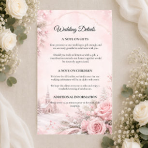 Romantic Blush Winter Wedding Enclosure Card