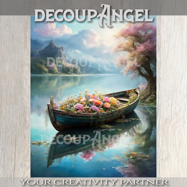 Romantic Boat - Decoupage -  Tissue Paper (Creator Uploaded)