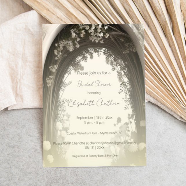Romantic Boho Botanical Arch Bridal Shower Invitation (Romantic Boho Botanical Arch Bridal Shower Invitation)
