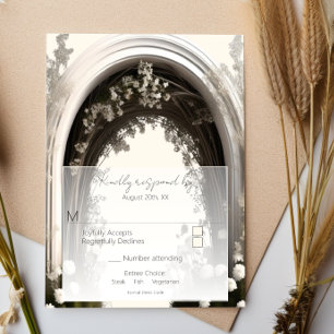 Romantic Boho Botanical Arch Wedding RSVP Card