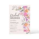 Romantic boho pink wildflower garden bridal shower